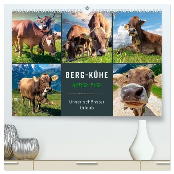 Berg-Kühe Natur pur - unser schönster Urlaub (hochwertiger Premium Wandkalender 2027 DIN A2 quer) Kunstdruck in Hochglanz