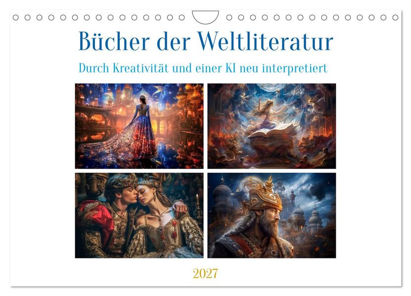 Bücher der Weltliteratur (Wandkalender 2027 DIN A4 quer) CALVENDO Monatskalender