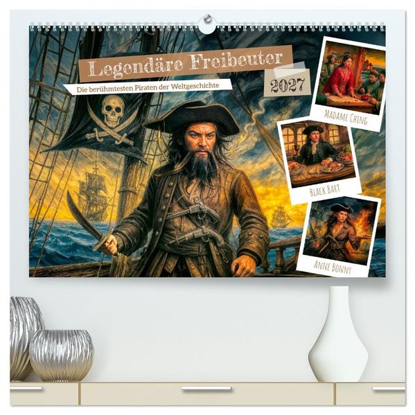 Legendäre Freibeuter - Die berühmtesten Piraten der Weltgeschichte (hochwertiger Premium Wandkalender 2027 DIN A2 quer) Kunstdruck in Hochglanz
