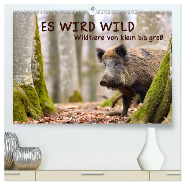 ES WIRD WILD Wildtiere von klein bis groß (hochwertiger Premium Wandkalender 2027 DIN A2 quer) Kunstdruck in Hochglanz