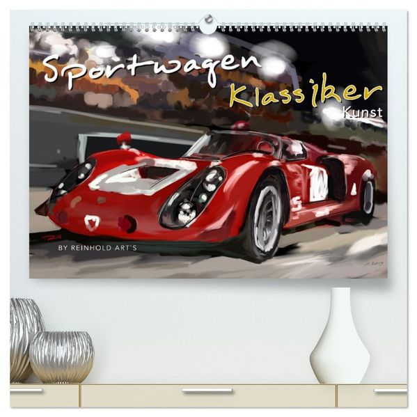 Sportwagen Klassiker Kunst (hochwertiger Premium Wandkalender 2027 DIN A2 quer) Kunstdruck in Hochglanz