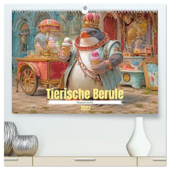 Tierische Berufe - Humorwerke (hochwertiger Premium Wandkalender 2027 DIN A2 quer) Kunstdruck in Hochglanz