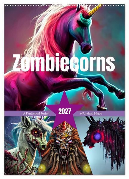 Zombiecorns (Wall Calendar 2027 DIN A2 portrait) CALVENDO 12 Month Wall Calendar