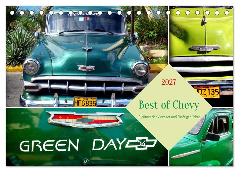 Best of Chevy - Oldtimer der Vierziger und Fünfziger Jahre (Tischkalender 2027 DIN A5 quer) CALVENDO Monatskalender