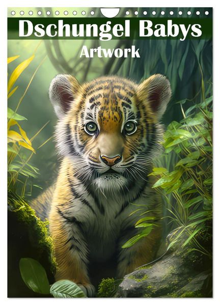 Dschungelbabys - Artwork (Wandkalender 2027 DIN A4 hoch) CALVENDO Monatskalender