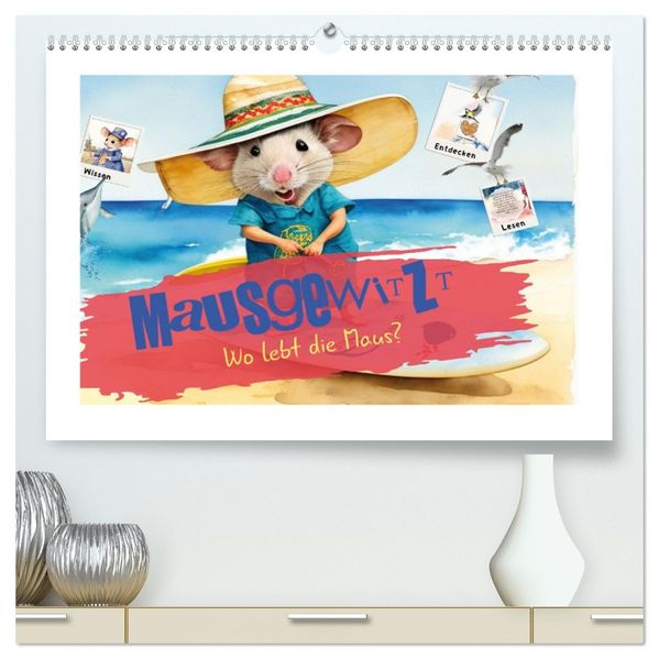 Mausgewitzt - Wo lebt die Maus? (hochwertiger Premium Wandkalender 2027 DIN A2 quer) Kunstdruck in Hochglanz