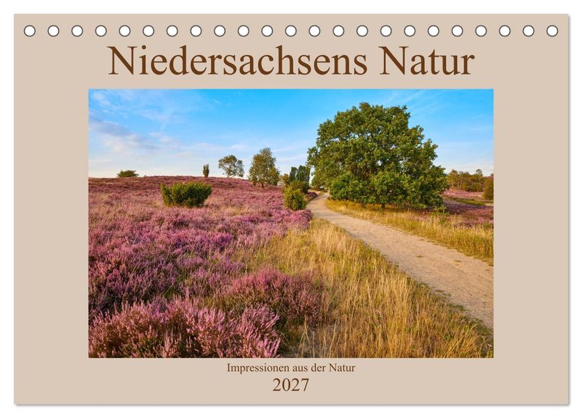 Niedersachsens Natur (Tischkalender 2027 DIN A5 quer) CALVENDO Monatskalender