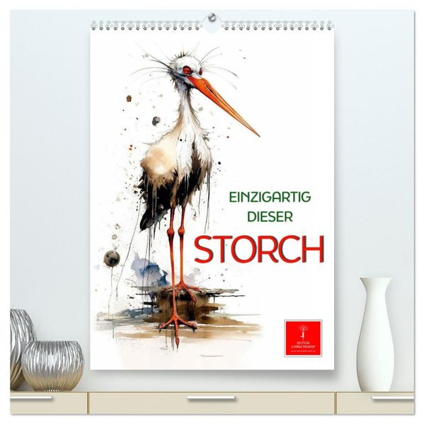Einzigartig - dieser Storch (hochwertiger Premium Wandkalender 2027 DIN A2 hoch) Kunstdruck in Hochglanz