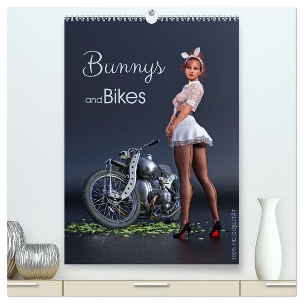Bunnys and Bikes (hochwertiger Premium Wandkalender 2027 DIN A2 hoch) Kunstdruck in Hochglanz