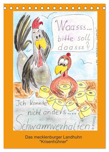 Das mecklenburger Landhuhn 'Krisenhühner' (Tischkalender 2027 DIN A5 hoch) CALVENDO Monatskalender