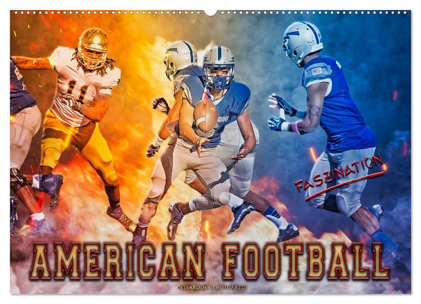 Faszination American Football (Wandkalender 2027 DIN A2 quer) CALVENDO Monatskalender