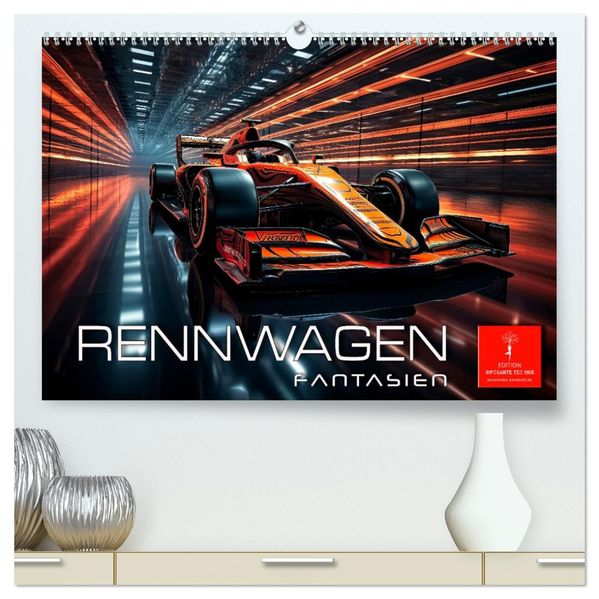 Rennwagen Fantasien (hochwertiger Premium Wandkalender 2027 DIN A2 quer) Kunstdruck in Hochglanz