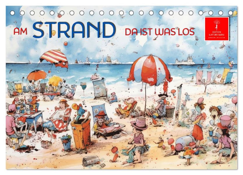 Am Strand da ist was los (Tischkalender 2027 DIN A5 quer) CALVENDO Monatskalender