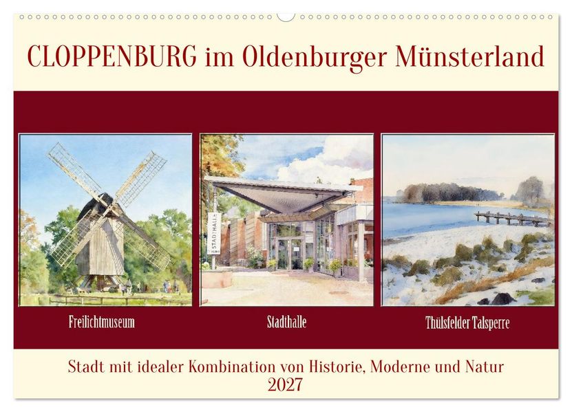 Cloppenburg im Oldenburger Münsterland (Wandkalender 2027 DIN A2 quer) CALVENDO Monatskalender