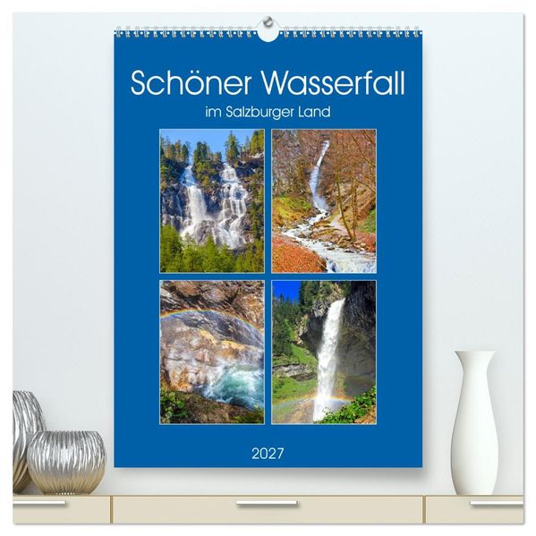 Schöner Wasserfall (hochwertiger Premium Wandkalender 2027 DIN A2 hoch) Kunstdruck in Hochglanz