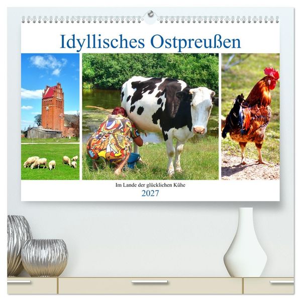 Idyllisches Ostpreußen - Im Lande der glücklichen Kühe (hochwertiger Premium Wandkalender 2027 DIN A2 quer) Kunstdruck in Hochglanz