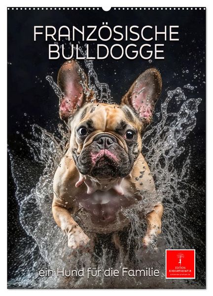 Französische Bulldogge - ein Hund für die Familie (Wandkalender 2027 DIN A2 hoch) CALVENDO Monatskalender