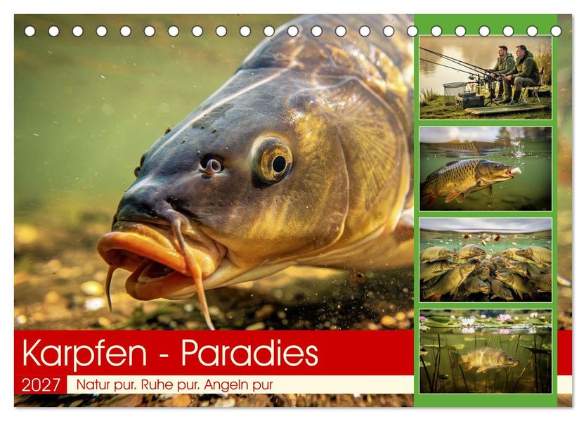 Karpfen - Paradies (Tischkalender 2027 DIN A5 quer) CALVENDO Monatskalender