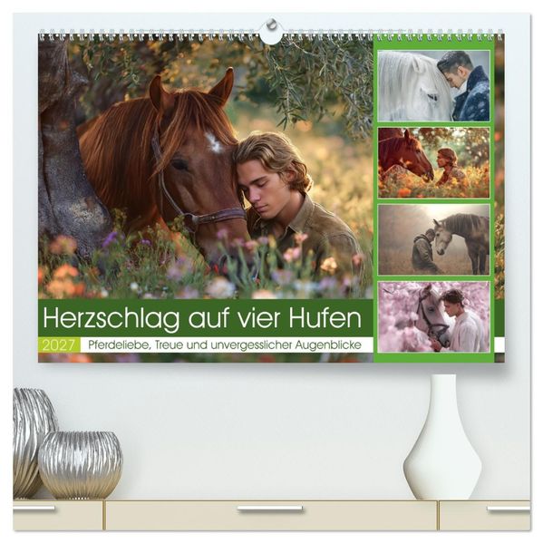 Herzschlag auf vier Hufen (hochwertiger Premium Wandkalender 2027 DIN A2 quer) Kunstdruck in Hochglanz
