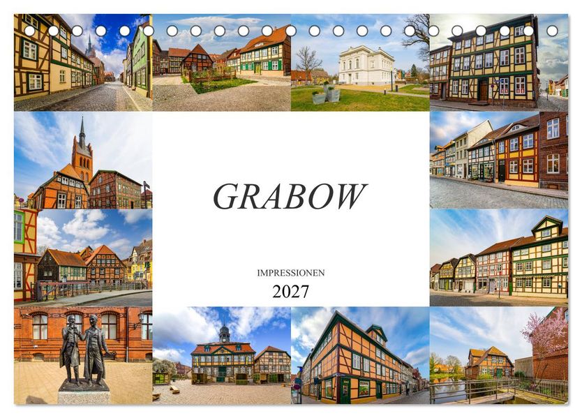 Grabow Impressionen (Tischkalender 2027 DIN A5 quer) CALVENDO Monatskalender