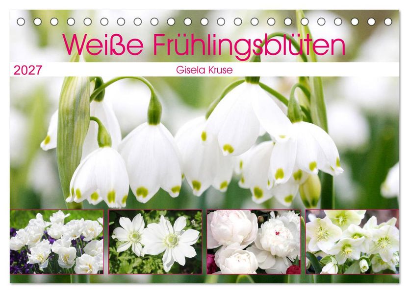 Weiße Frühlingsblüten (Tischkalender 2027 DIN A5 quer) CALVENDO Monatskalender