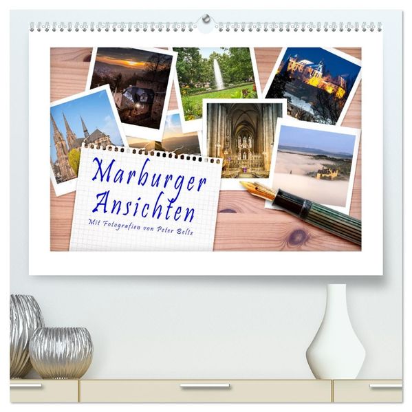Marburger Ansichten (hochwertiger Premium Wandkalender 2027 DIN A2 quer) Kunstdruck in Hochglanz