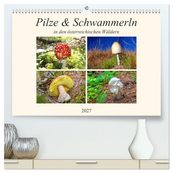 Pilze & Schwammerln (hochwertiger Premium Wandkalender 2027 DIN A2 quer) Kunstdruck in Hochglanz