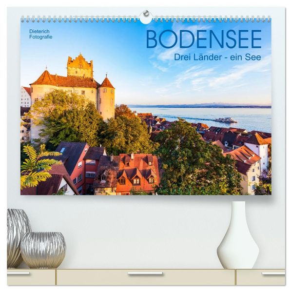 BODENSEE Drei Länder - ein See (hochwertiger Premium Wandkalender 2027 DIN A2 quer) Kunstdruck in Hochglanz