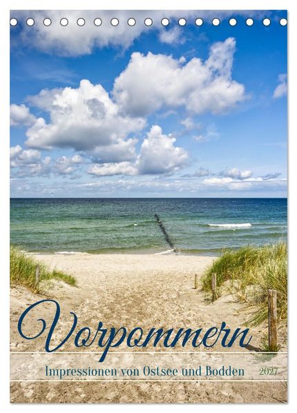 Vorpommern Impressionen von Ostsee und Bodden (Tischkalender 2027 DIN A5 hoch) CALVENDO Monatskalender