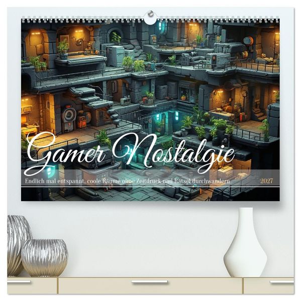 Gamer Nostalgie (hochwertiger Premium Wandkalender 2027 DIN A2 quer) Kunstdruck in Hochglanz