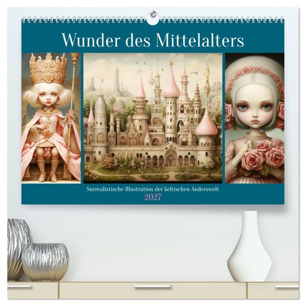 Wunder des Mittelalters. Surrealistische Illustration der keltischen Anderswelt (hochwertiger Premium Wandkalender 2027 DIN A2 quer) Kunstdruck in Hochglanz