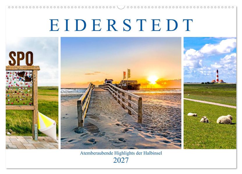EIDERSTEDT-HIGHLIGHTS (Wandkalender 2027 DIN A2 quer) CALVENDO Monatskalender