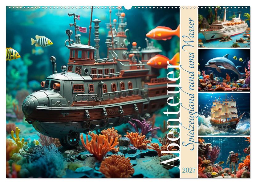 Abenteuer Spielzeugland rund ums Wasser (Wandkalender 2027 DIN A2 quer) CALVENDO Monatskalender