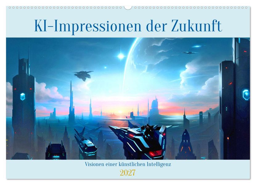 KI-Impressionen der Zukunft (Wandkalender 2027 DIN A2 quer) CALVENDO Monatskalender