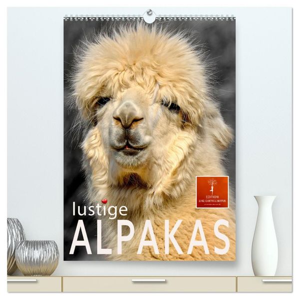 Lustige Alpakas (hochwertiger Premium Wandkalender 2027 DIN A2 hoch) Kunstdruck in Hochglanz