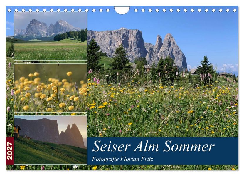 Seiser Alm Sommer (Wandkalender 2027 DIN A4 quer) CALVENDO Monatskalender