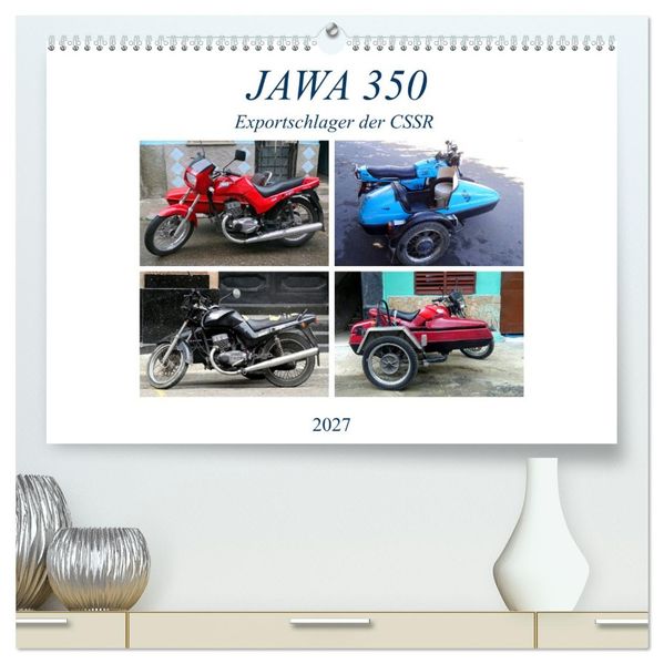 JAWA 350 - Exportschlager der CSSR (hochwertiger Premium Wandkalender 2027 DIN A2 quer) Kunstdruck in Hochglanz