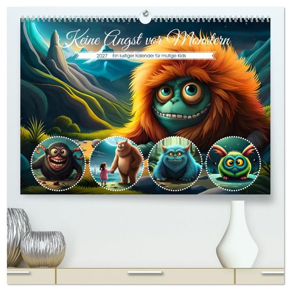 Keine Angst vor Monstern (hochwertiger Premium Wandkalender 2027 DIN A2 quer) Kunstdruck in Hochglanz