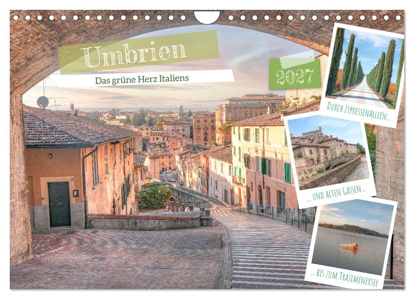 Umbrien - Das grüne Herz Italiens (Wandkalender 2027 DIN A4 quer) CALVENDO Monatskalender
