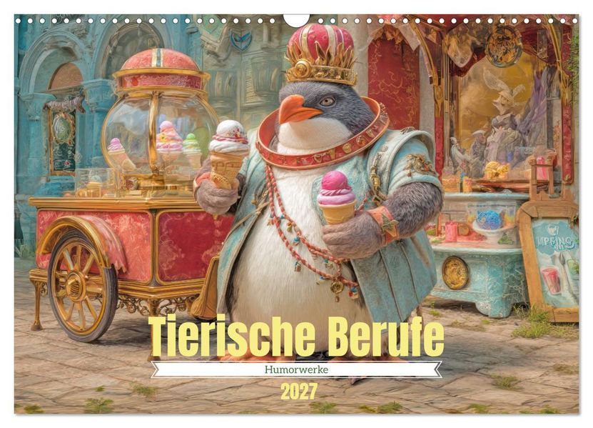 Tierische Berufe - Humorwerke (Wandkalender 2027 DIN A3 quer) CALVENDO Monatskalender