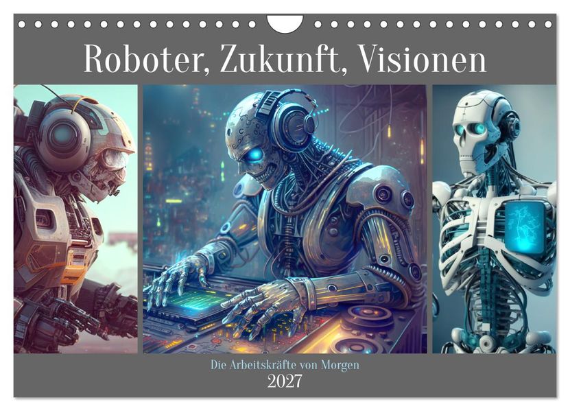 Roboter Zukunft Visionen. Die Arbeitskräfte von Morgen (Wandkalender 2027 DIN A4 quer) CALVENDO Monatskalender