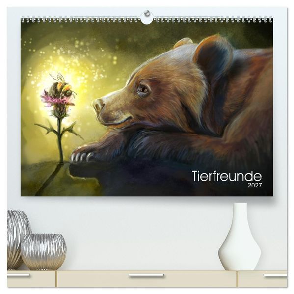 Tierfreunde (hochwertiger Premium Wandkalender 2027 DIN A2 quer) Kunstdruck in Hochglanz