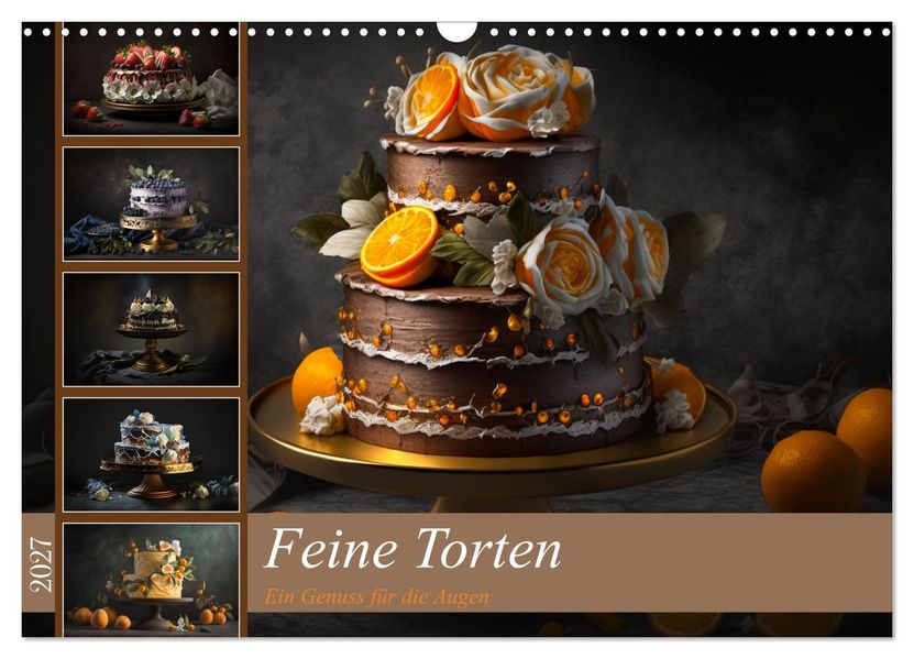 Feine Torten (Wandkalender 2027 DIN A3 quer) CALVENDO Monatskalender