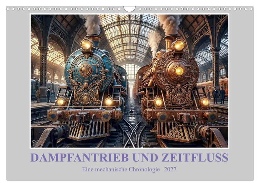 Dampfantrieb und Zeitfluss: Eine mechanische Chronologie (Wandkalender 2027 DIN A3 quer) CALVENDO Monatskalender