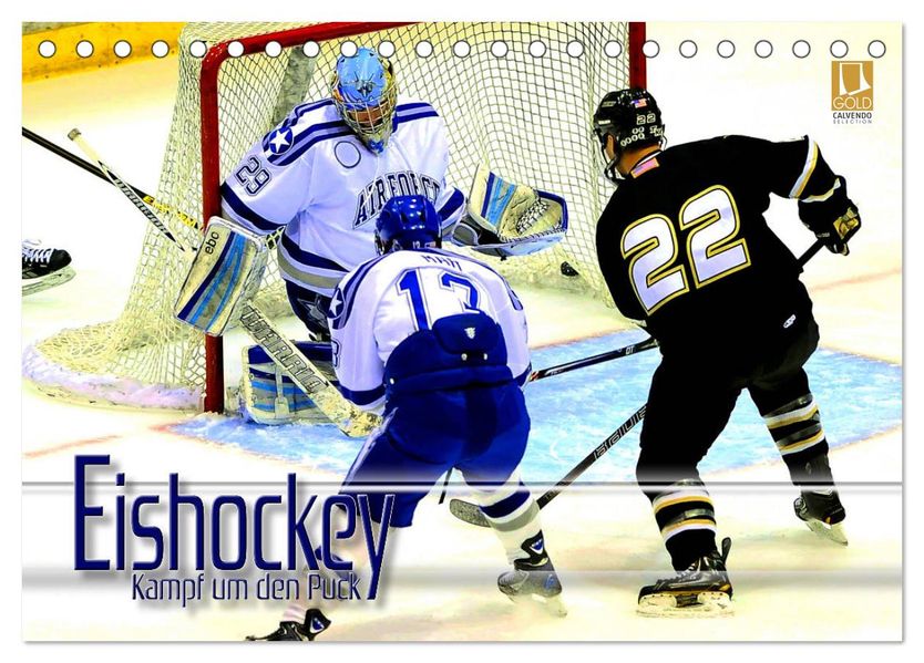 Eishockey - Kampf um den Puck (Tischkalender 2027 DIN A5 quer) CALVENDO Monatskalender