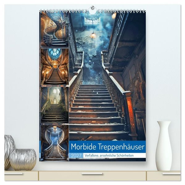 Morbide Treppenhäuser (hochwertiger Premium Wandkalender 2027 DIN A2 hoch) Kunstdruck in Hochglanz