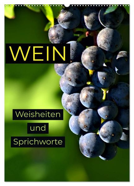WEIN Weisheiten und Sprichworte (Wandkalender 2027 DIN A2 hoch) CALVENDO Monatskalender