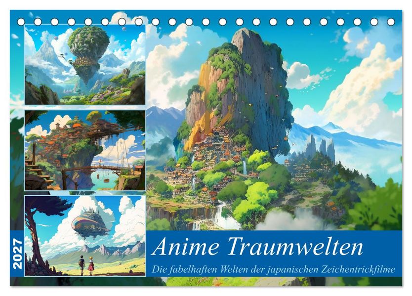 Anime Traumwelten (Tischkalender 2027 DIN A5 quer) CALVENDO Monatskalender