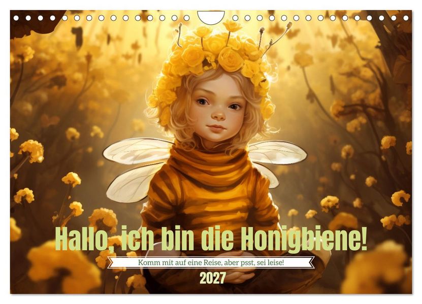 Hallo! Ich bin die Honigbiene (Wandkalender 2027 DIN A4 quer) CALVENDO Monatskalender