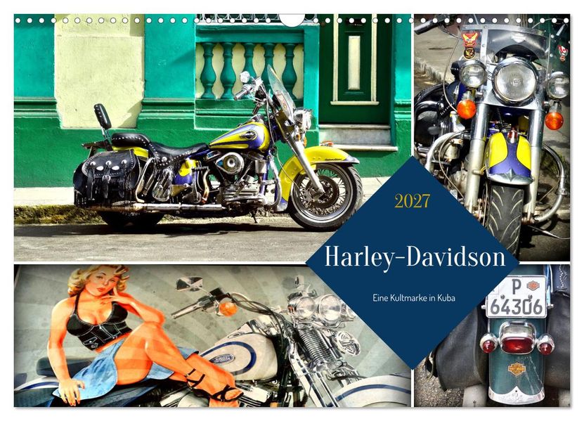 Harley-Davidson - Eine Kultmarke in Kuba (Wandkalender 2027 DIN A3 quer) CALVENDO Monatskalender